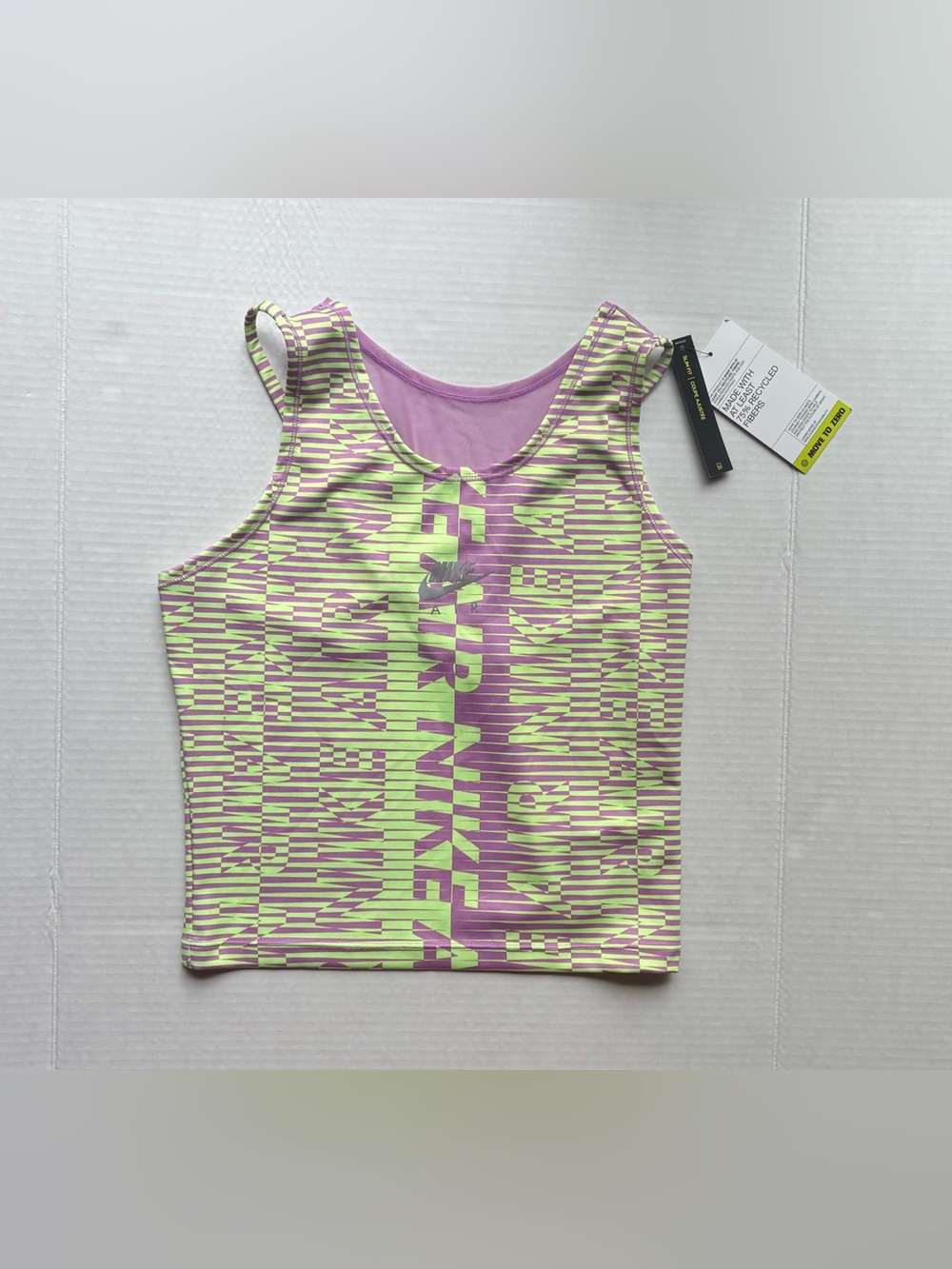 Nike NWT pastel purple lavender green  striped crossover back mesh athletic tank
